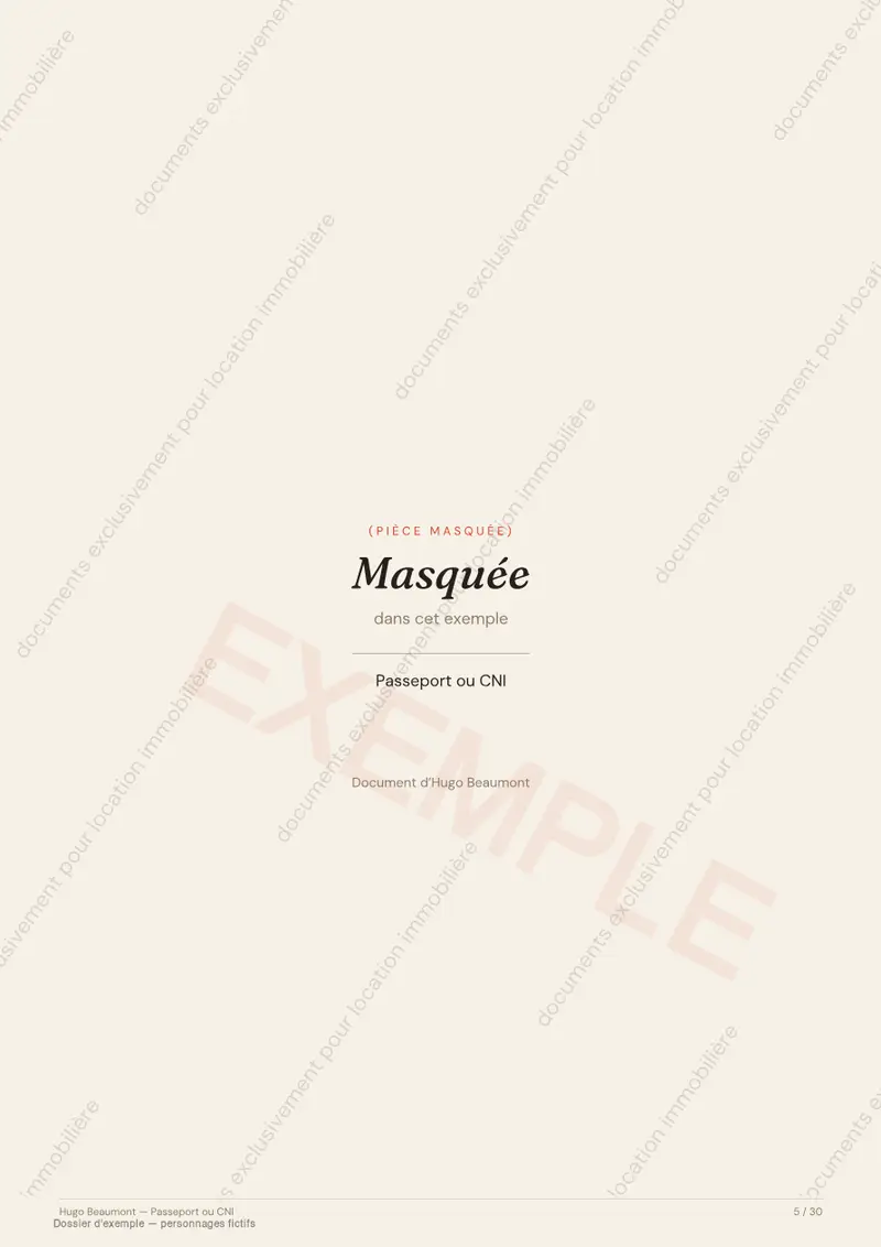 Pièce justificative masquée du dossier Atypique
