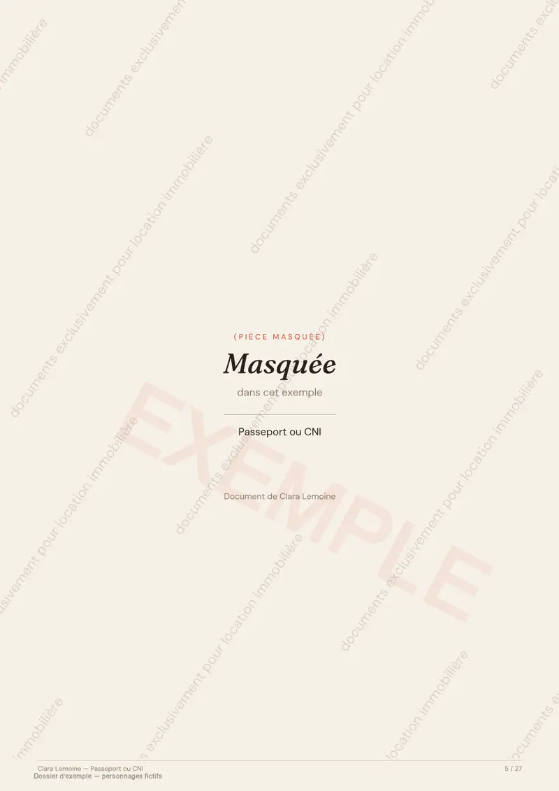 Pièce justificative masquée du dossier Duo