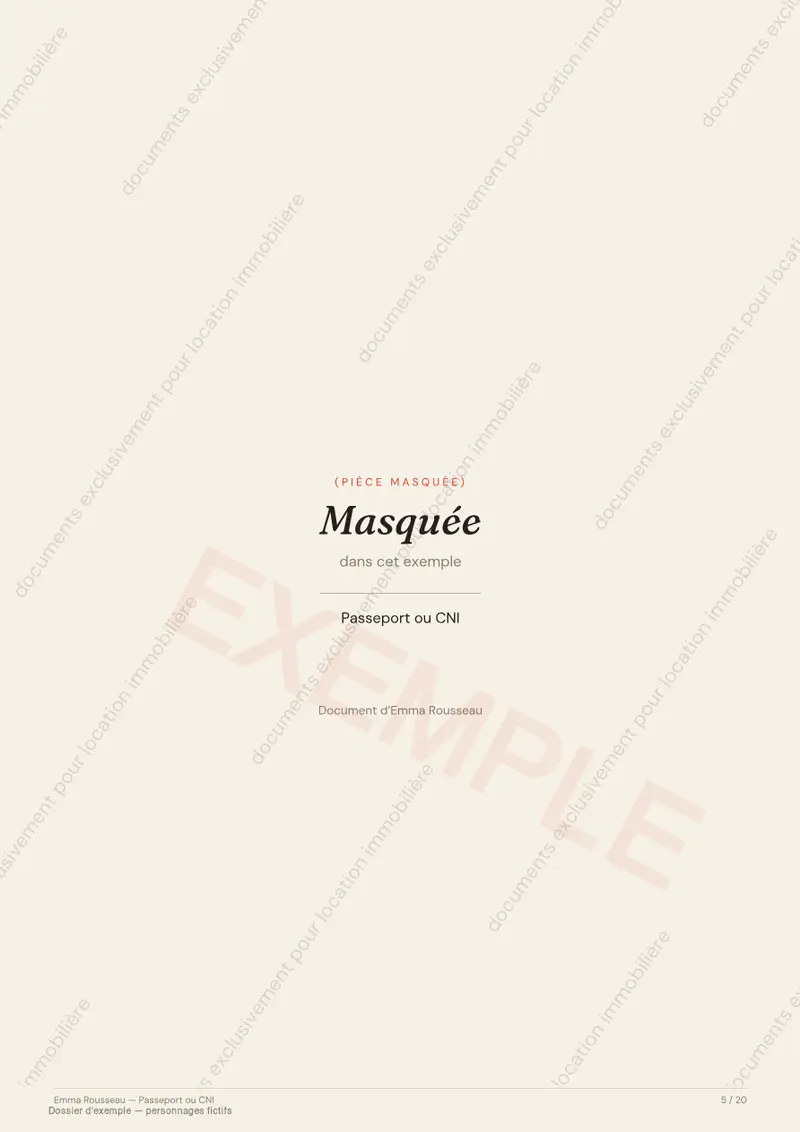 Pièce justificative masquée du dossier Solo